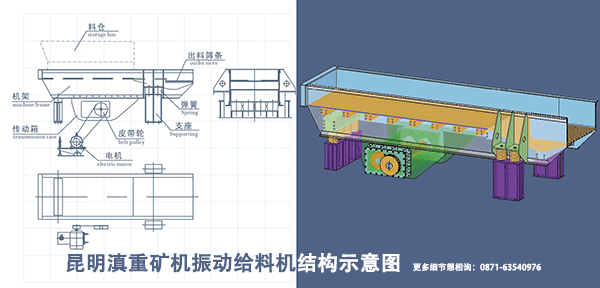 振動喂料機内部結構示意圖